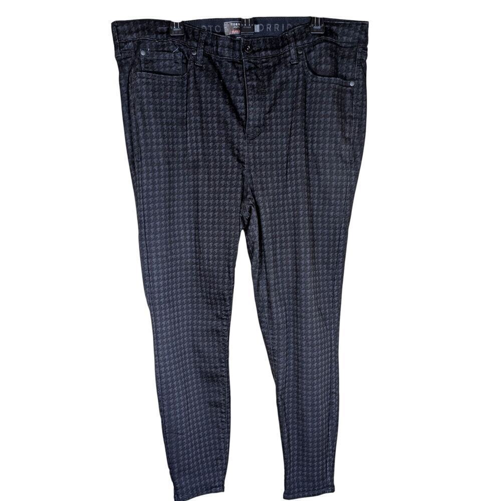 Torrid Sky High Skinny Super Soft High-Rise Jean Women 20R Black Checkered